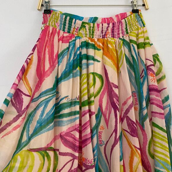 Her Destiny Tropical Voluminous Maxi Skirt Women M Rainbow Vacay Paradise NWT - Picture 4 of 15